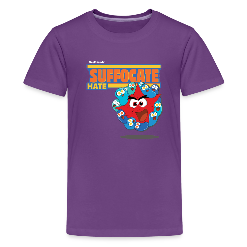 Suffocate Hate Character Comfort Kids Tee - purple