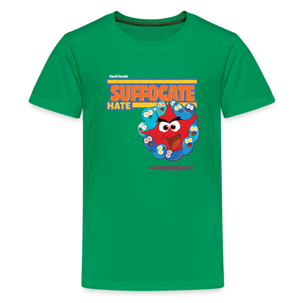 Suffocate Hate Character Comfort Kids Tee - kelly green