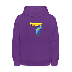 Swaggy Sea Lion Character Comfort Kids Hoodie - purple
