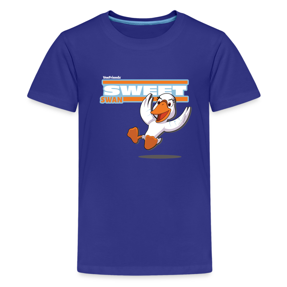 Sweet Swan Character Comfort Kids Tee - royal blue