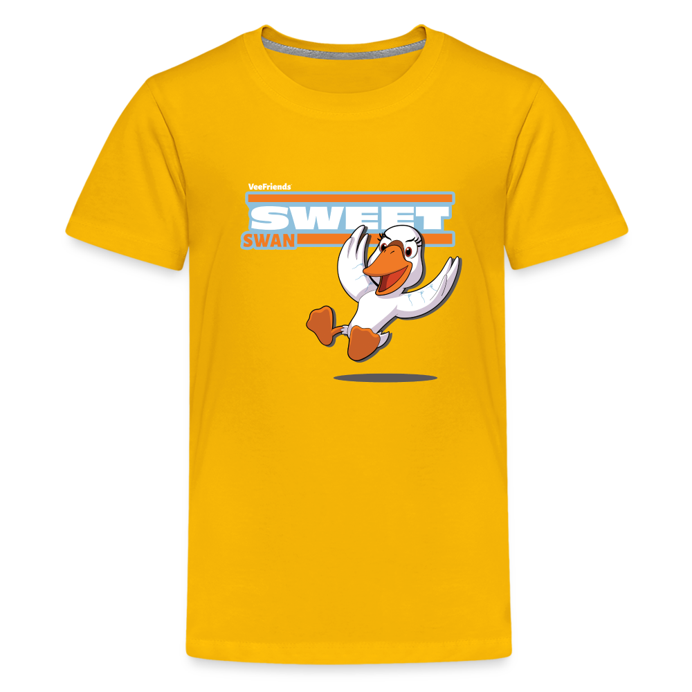 Sweet Swan Character Comfort Kids Tee - sun yellow