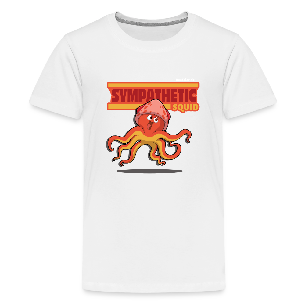 Sympathetic Squid Character Comfort Kids Tee - white