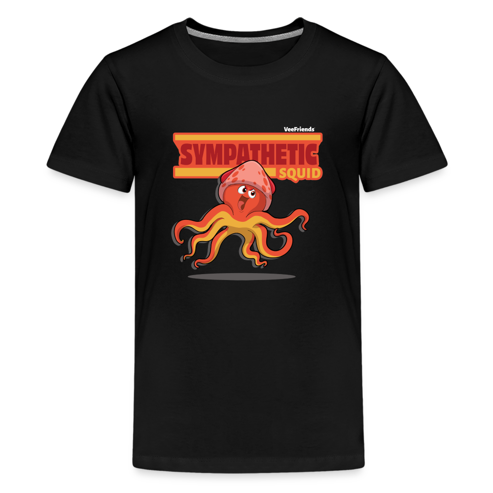 Sympathetic Squid Character Comfort Kids Tee - black