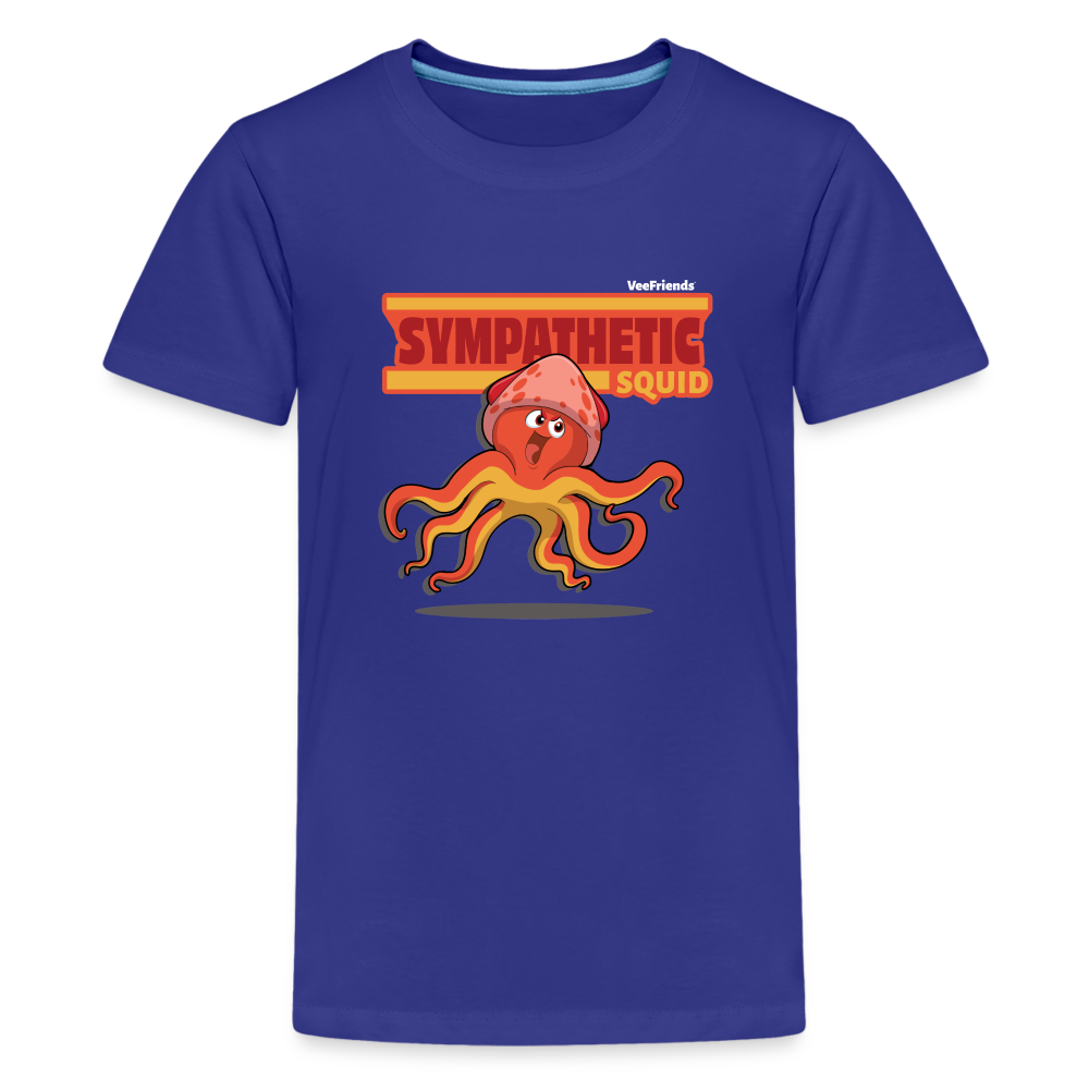 Sympathetic Squid Character Comfort Kids Tee - royal blue