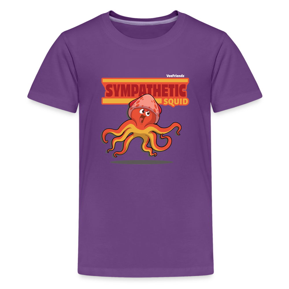 Sympathetic Squid Character Comfort Kids Tee - purple