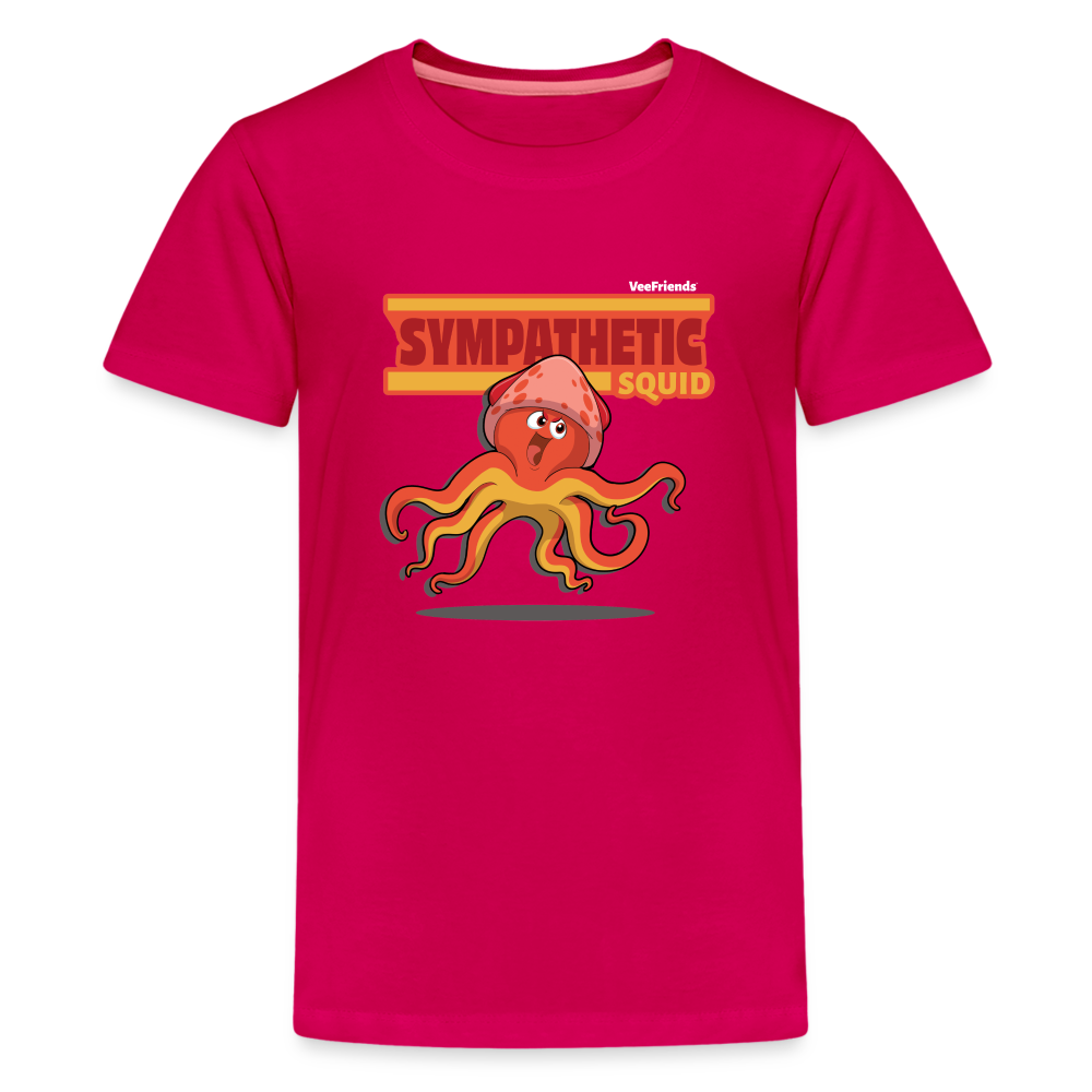 Sympathetic Squid Character Comfort Kids Tee - dark pink