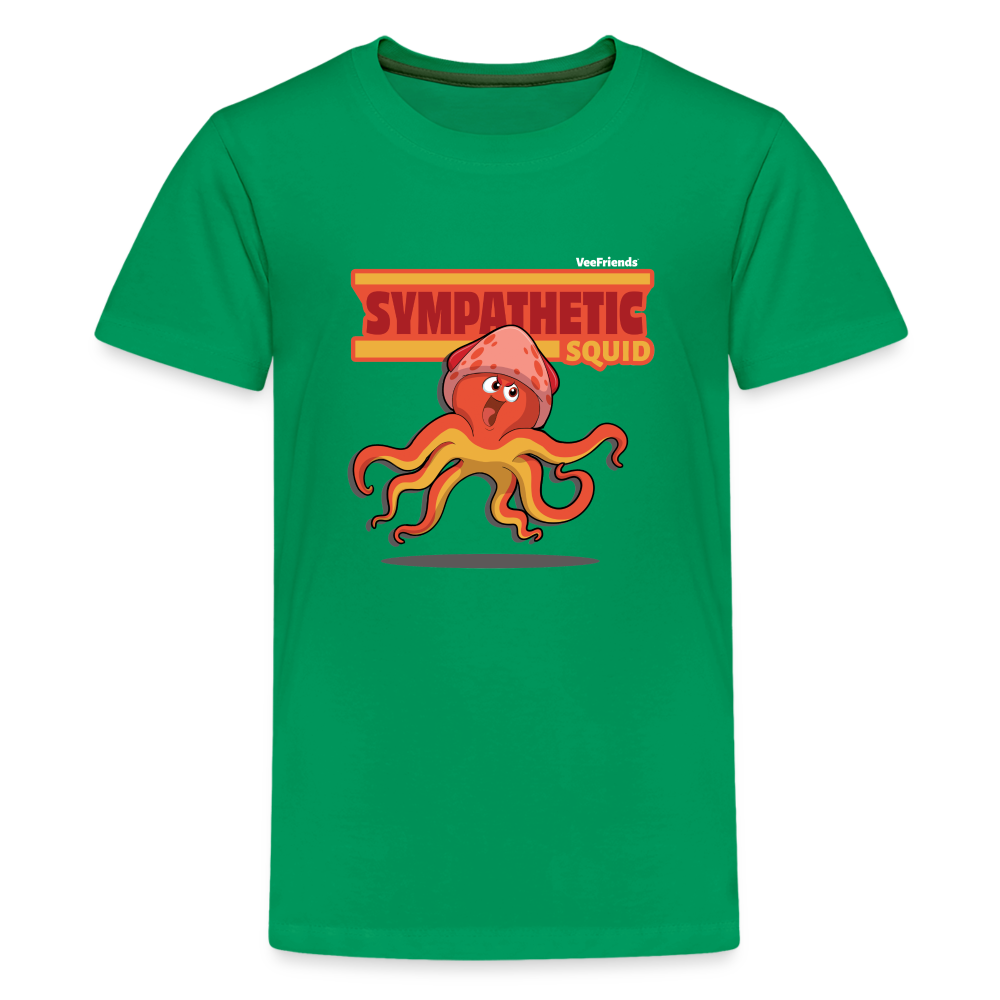 Sympathetic Squid Character Comfort Kids Tee - kelly green