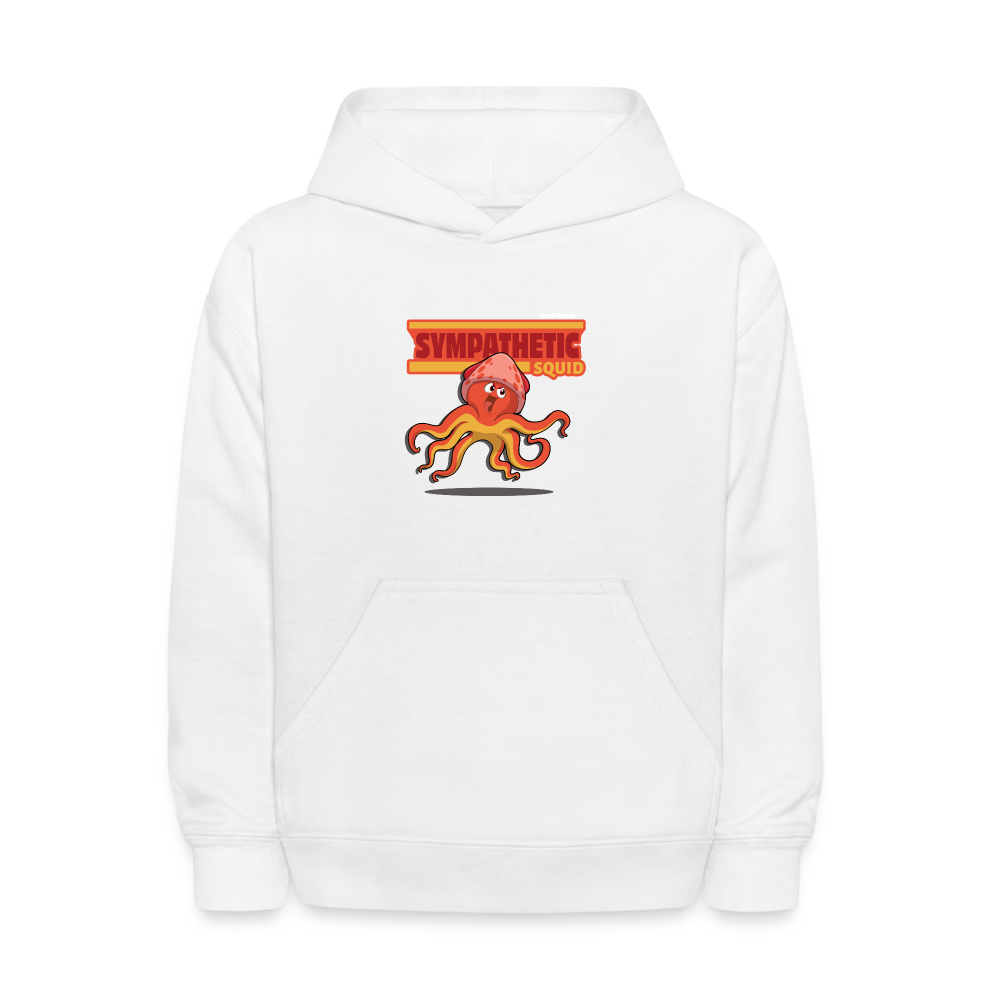 Sympathetic Squid Character Comfort Kids Hoodie - white