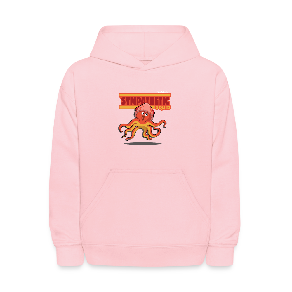 Sympathetic Squid Character Comfort Kids Hoodie - pink