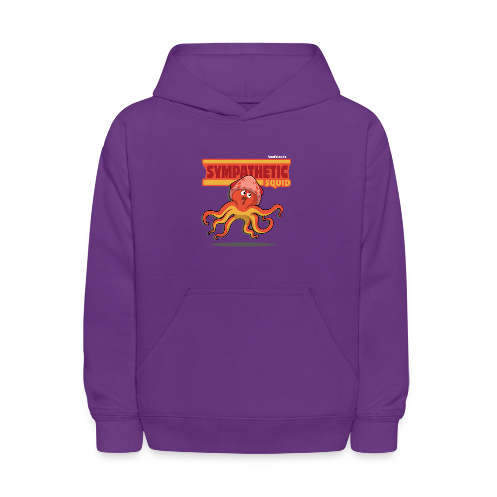 Sympathetic Squid Character Comfort Kids Hoodie - purple