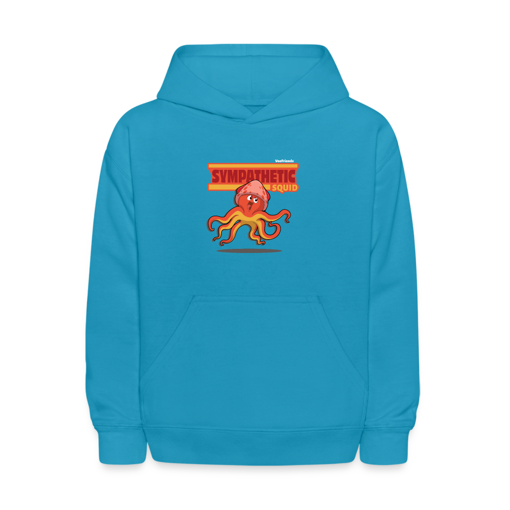
            
                Load image into Gallery viewer, Sympathetic Squid Character Comfort Kids Hoodie - turquoise
            
        
