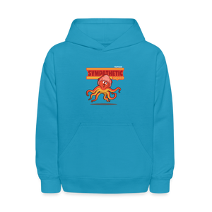 Sympathetic Squid Character Comfort Kids Hoodie - turquoise