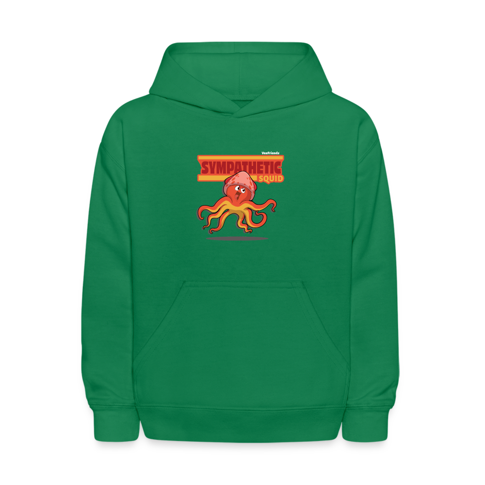 Sympathetic Squid Character Comfort Kids Hoodie - kelly green