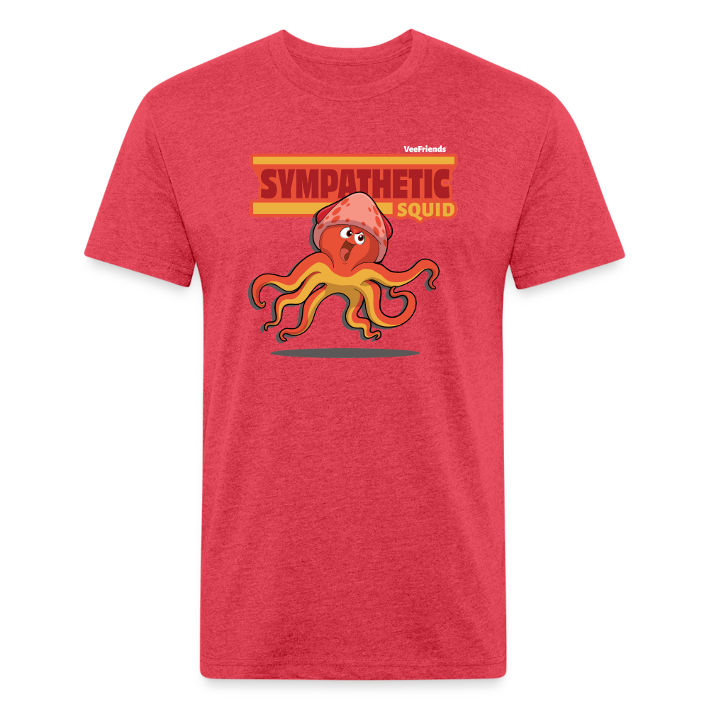 Sympathetic Squid Character Comfort Adult Tee - heather red