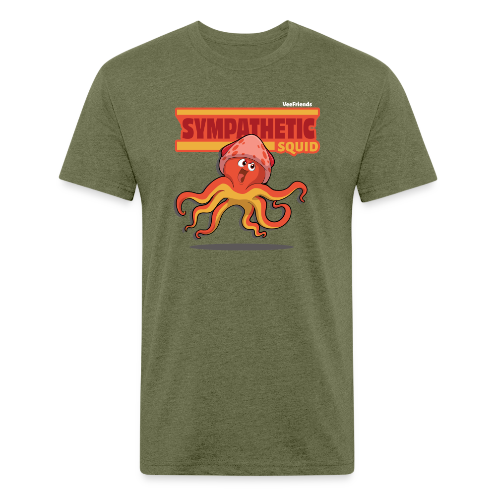 Sympathetic Squid Character Comfort Adult Tee - heather military green