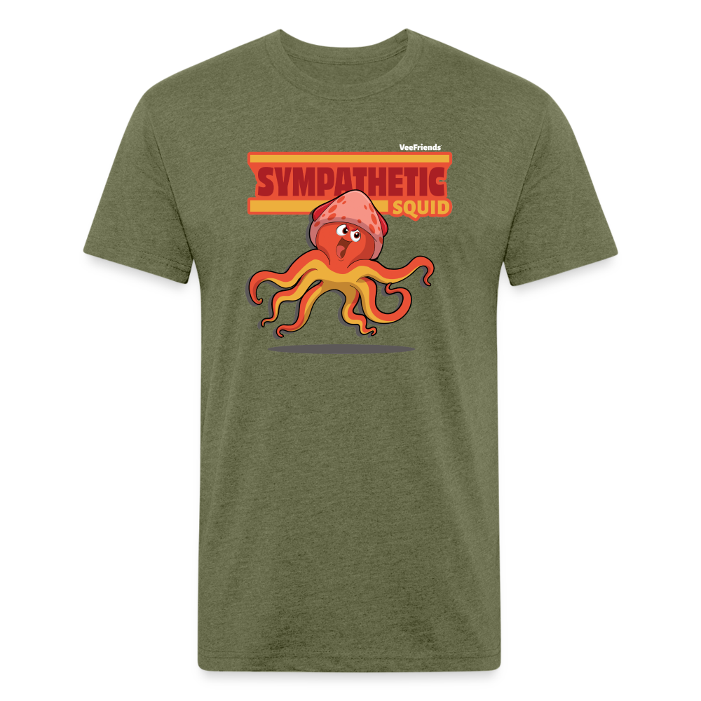 
            
                Load image into Gallery viewer, Sympathetic Squid Character Comfort Adult Tee - heather military green
            
        