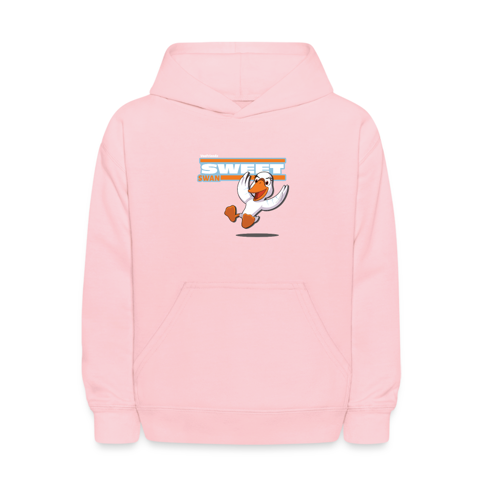 Sweet Swan Character Comfort Kids Hoodie - pink