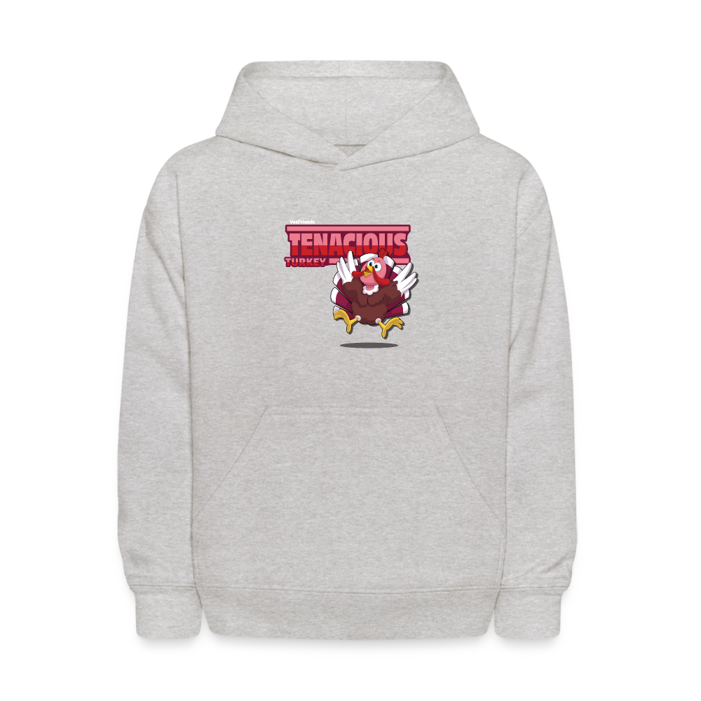 Tenacious Turkey Character Comfort Kids Hoodie - heather gray