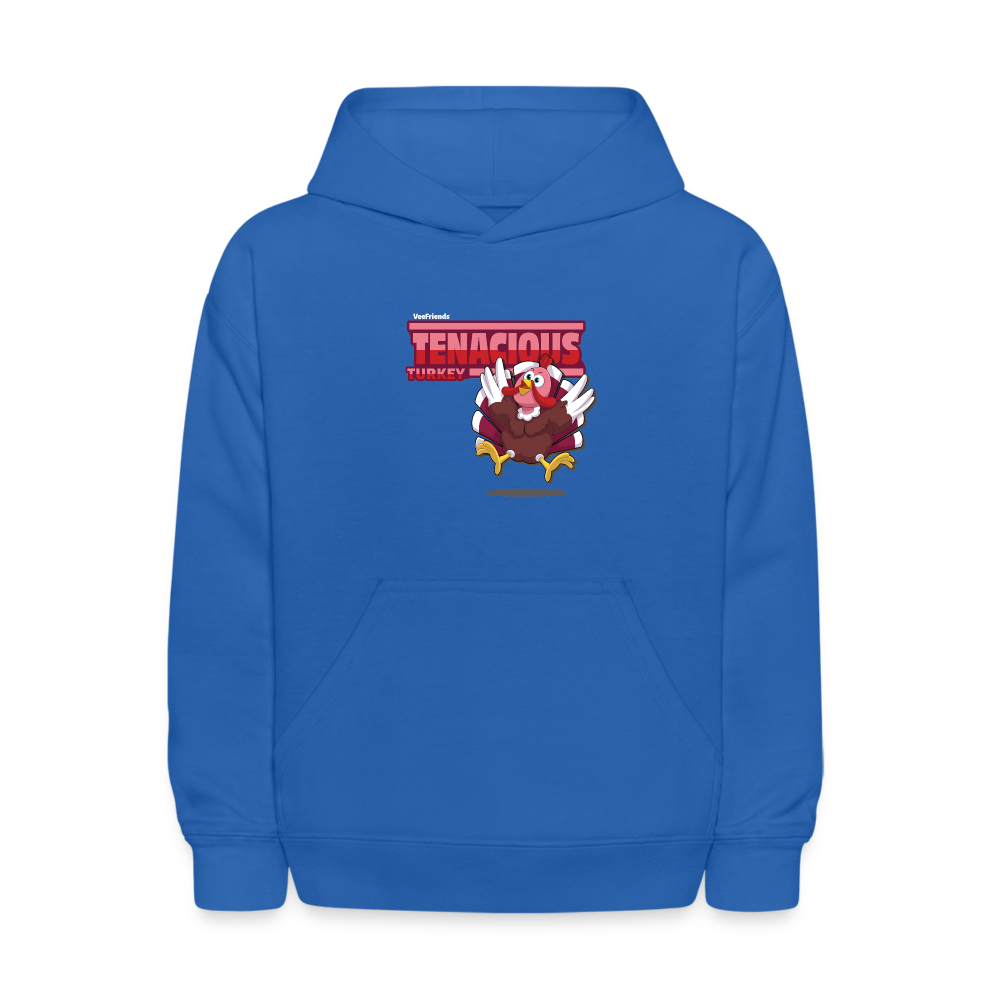 Tenacious Turkey Character Comfort Kids Hoodie - royal blue