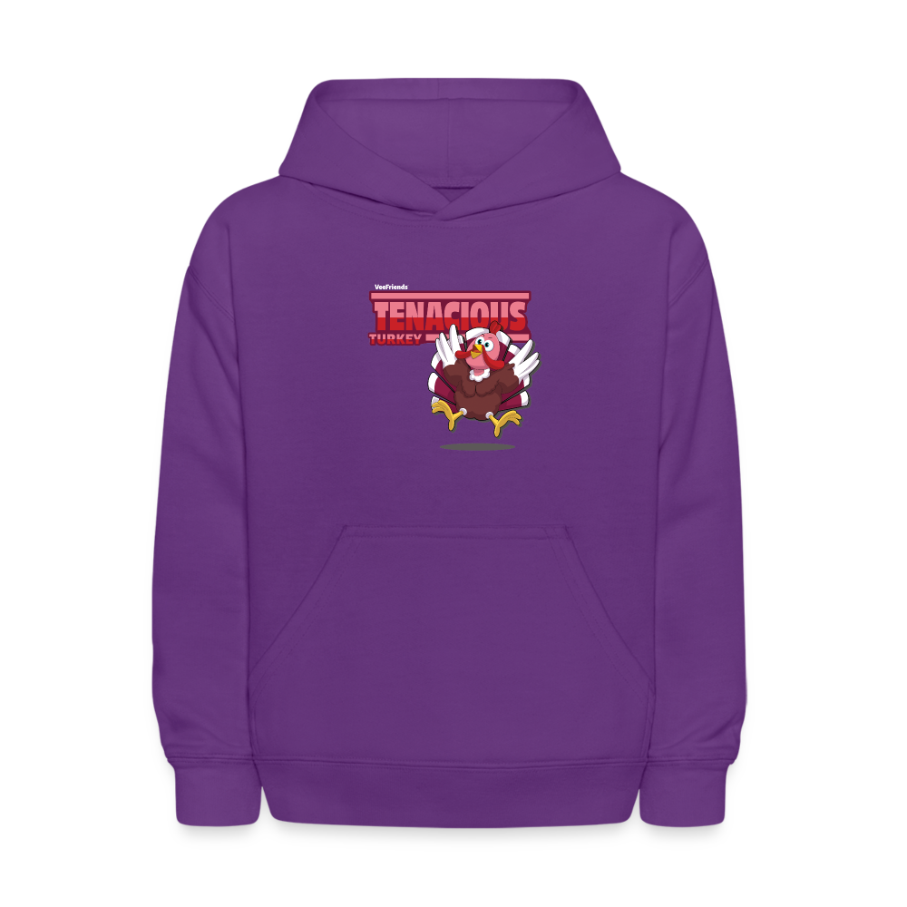 Tenacious Turkey Character Comfort Kids Hoodie - purple