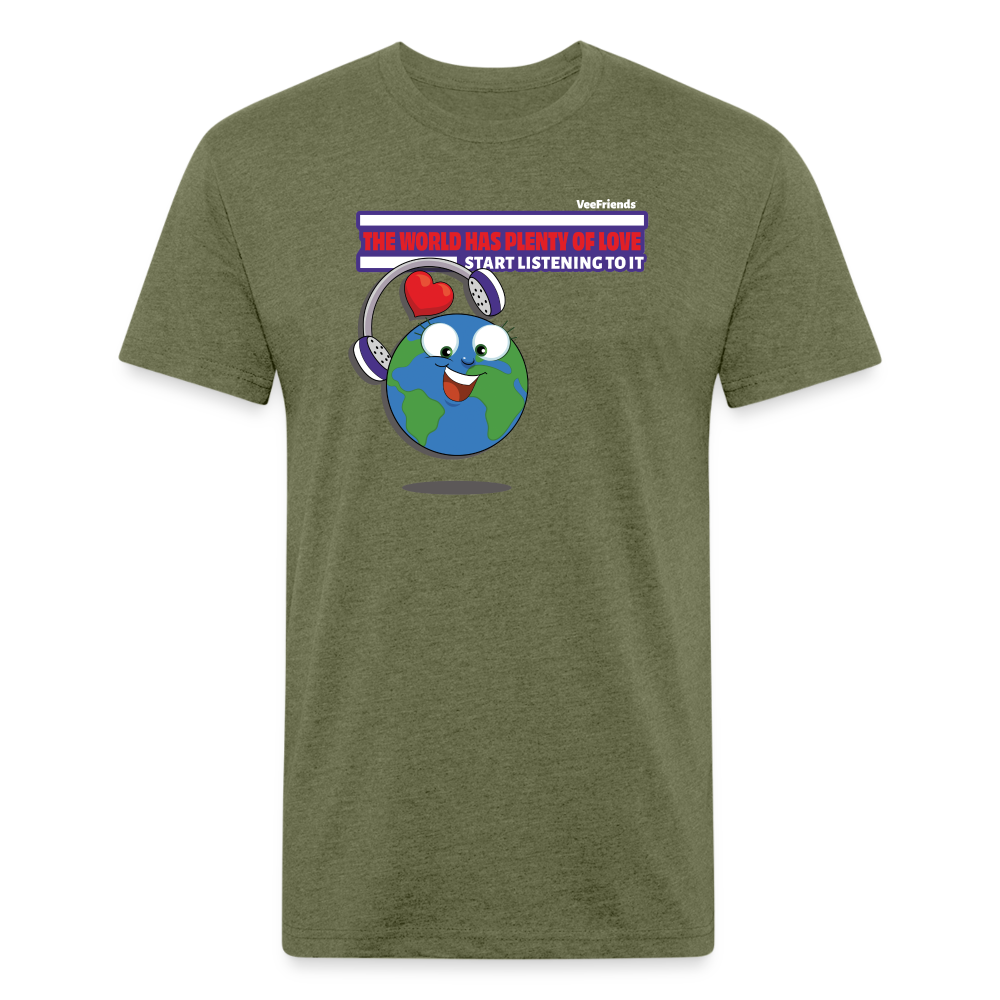 The World Has Plenty Of Love Start Listening To It Character Comfort Adult Tee - heather military green