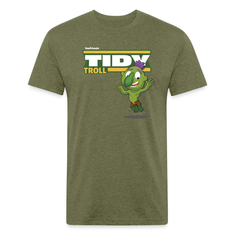 Tidy Troll Character Comfort Adult Tee - heather military green