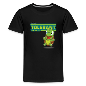 Tolerant Tortoise Character Comfort Kids Tee - black