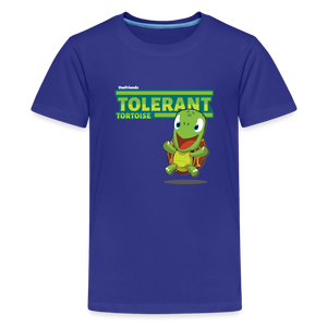 Tolerant Tortoise Character Comfort Kids Tee - royal blue