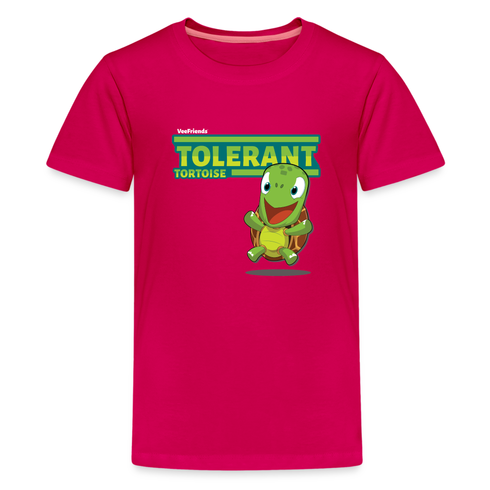 Tolerant Tortoise Character Comfort Kids Tee - dark pink