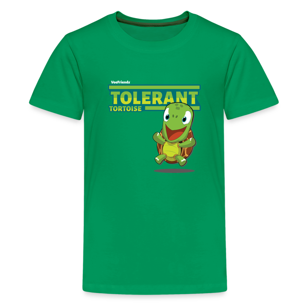 Tolerant Tortoise Character Comfort Kids Tee - kelly green