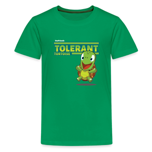Tolerant Tortoise Character Comfort Kids Tee - kelly green