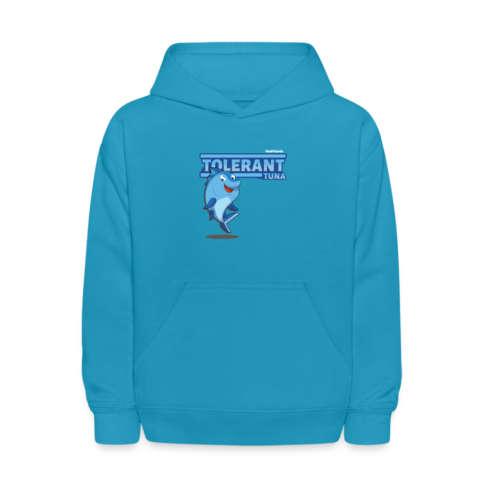 Tolerant Tuna Character Comfort Kids Hoodie - turquoise