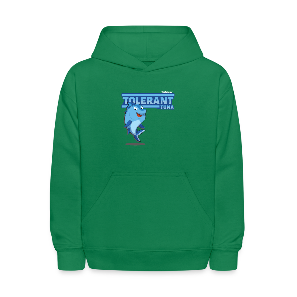 Tolerant Tuna Character Comfort Kids Hoodie - kelly green