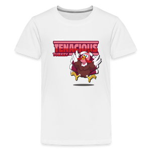 
            
                Load image into Gallery viewer, Tenacious Turkey Character Comfort Kids Tee - white
            
        