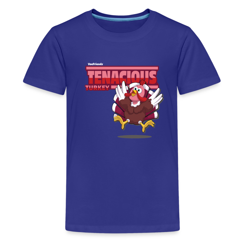 Tenacious Turkey Character Comfort Kids Tee - royal blue