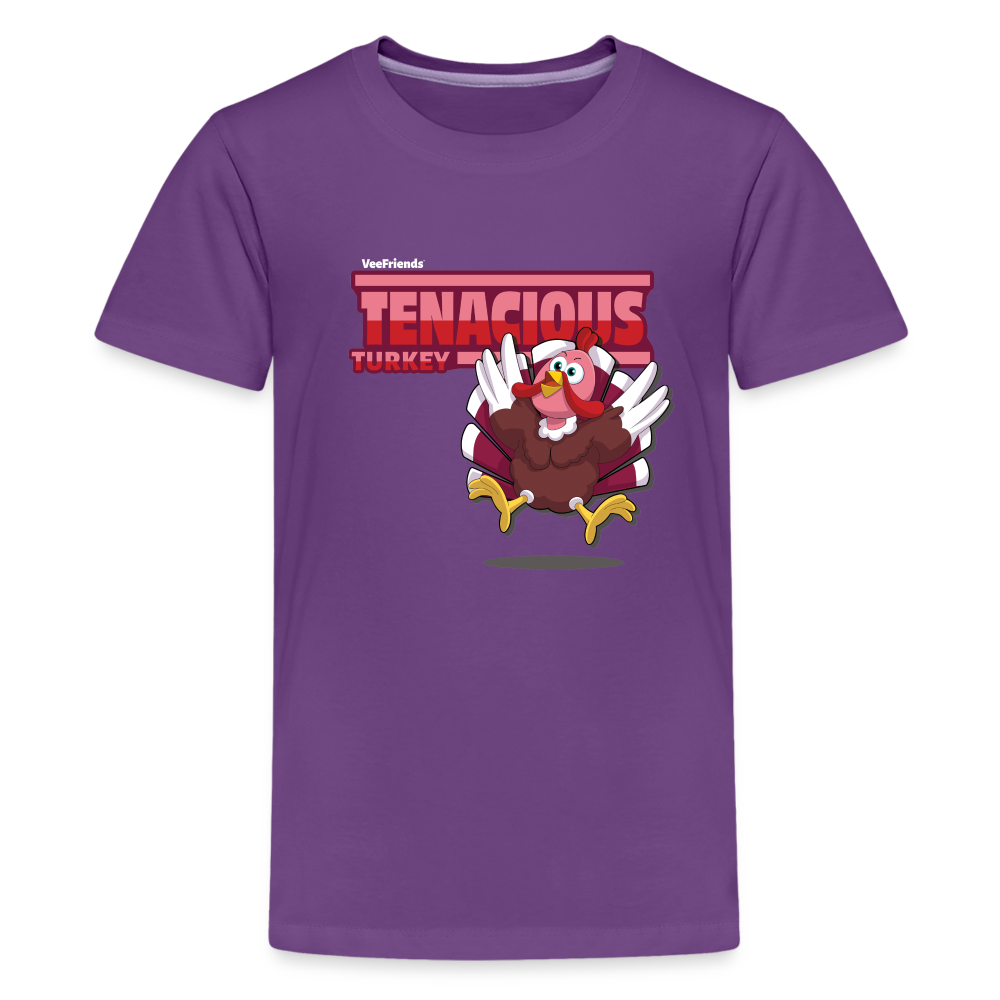 Tenacious Turkey Character Comfort Kids Tee - purple