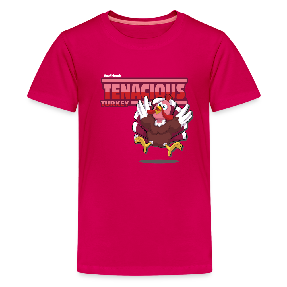 Tenacious Turkey Character Comfort Kids Tee - dark pink