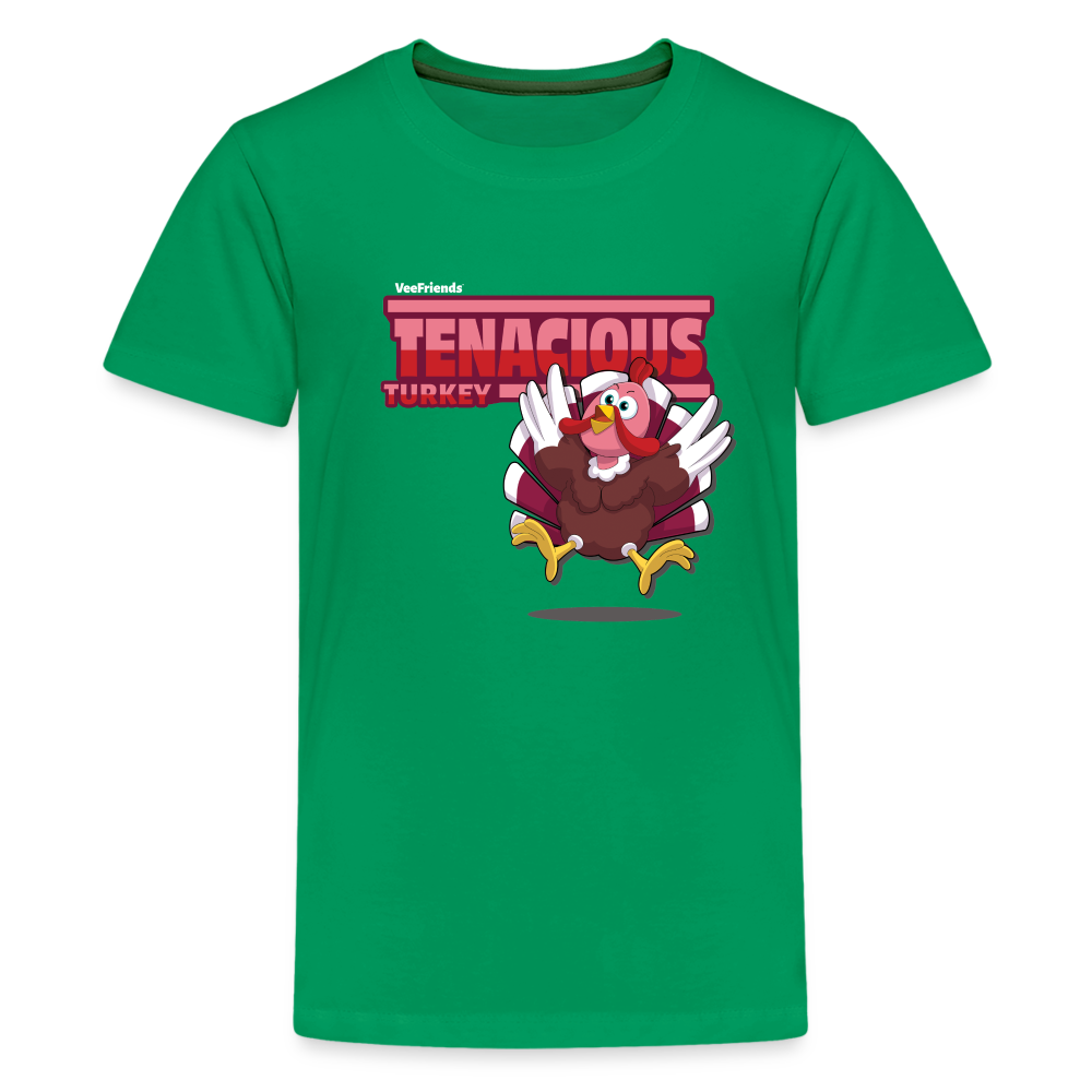 Tenacious Turkey Character Comfort Kids Tee - kelly green