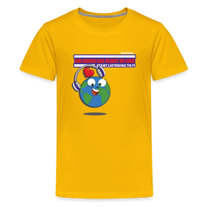 
            
                Load image into Gallery viewer, The World Has Plenty Of Love Start Listening To It Character Comfort Kids Tee - sun yellow
            
        