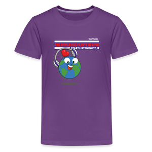 
            
                Load image into Gallery viewer, The World Has Plenty Of Love Start Listening To It Character Comfort Kids Tee - purple
            
        