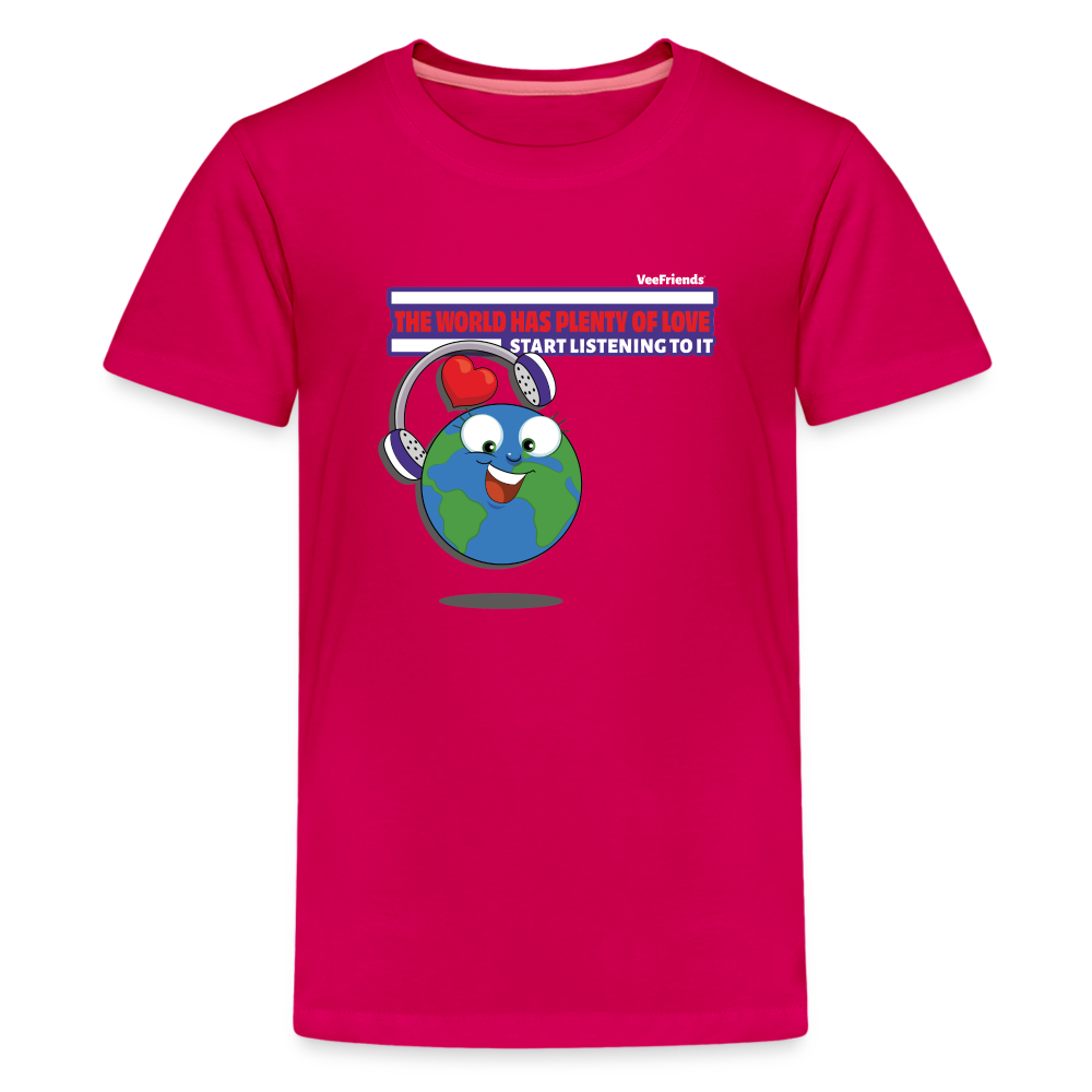 
            
                Load image into Gallery viewer, The World Has Plenty Of Love Start Listening To It Character Comfort Kids Tee - dark pink
            
        