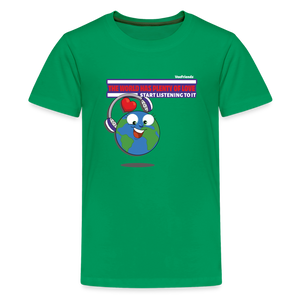 
            
                Load image into Gallery viewer, The World Has Plenty Of Love Start Listening To It Character Comfort Kids Tee - kelly green
            
        