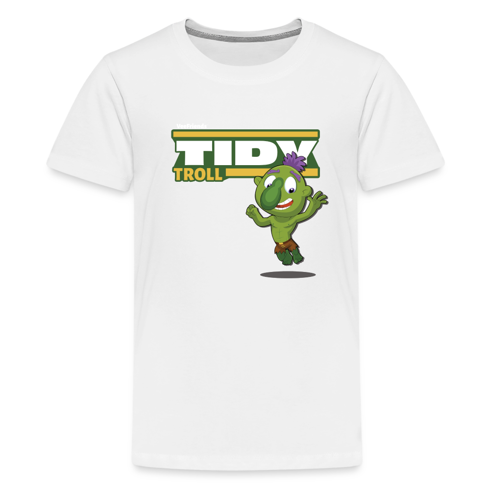 Tidy Troll Character Comfort Kids Tee - white