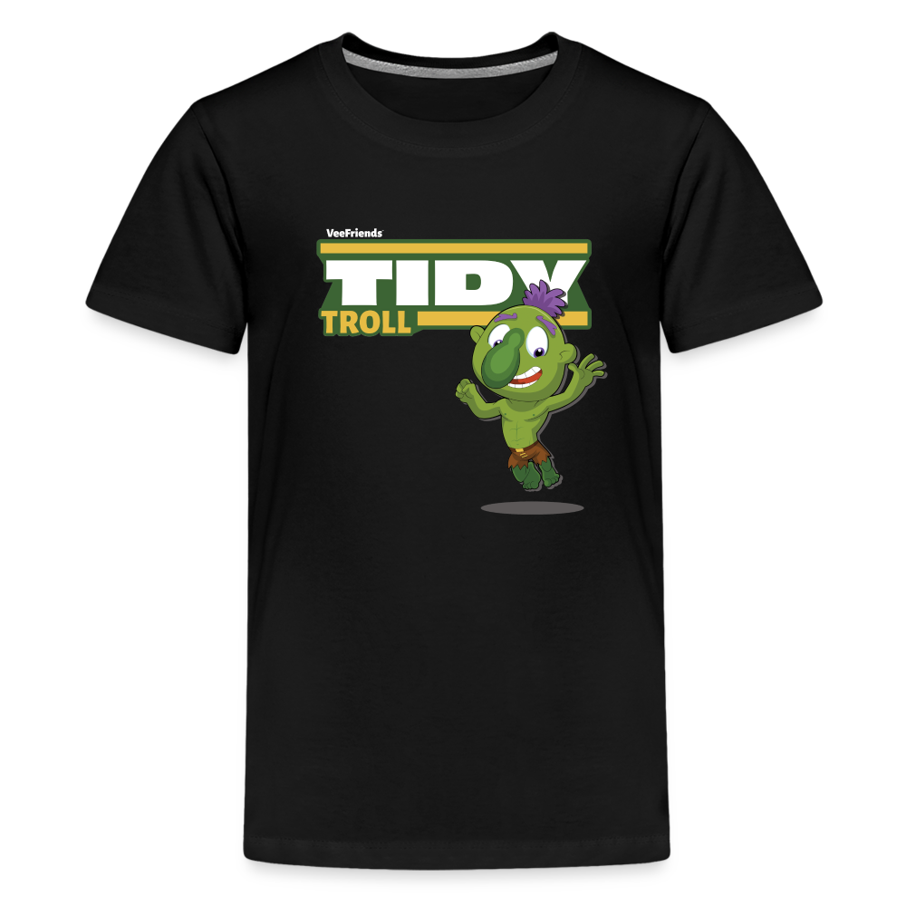 Tidy Troll Character Comfort Kids Tee - black