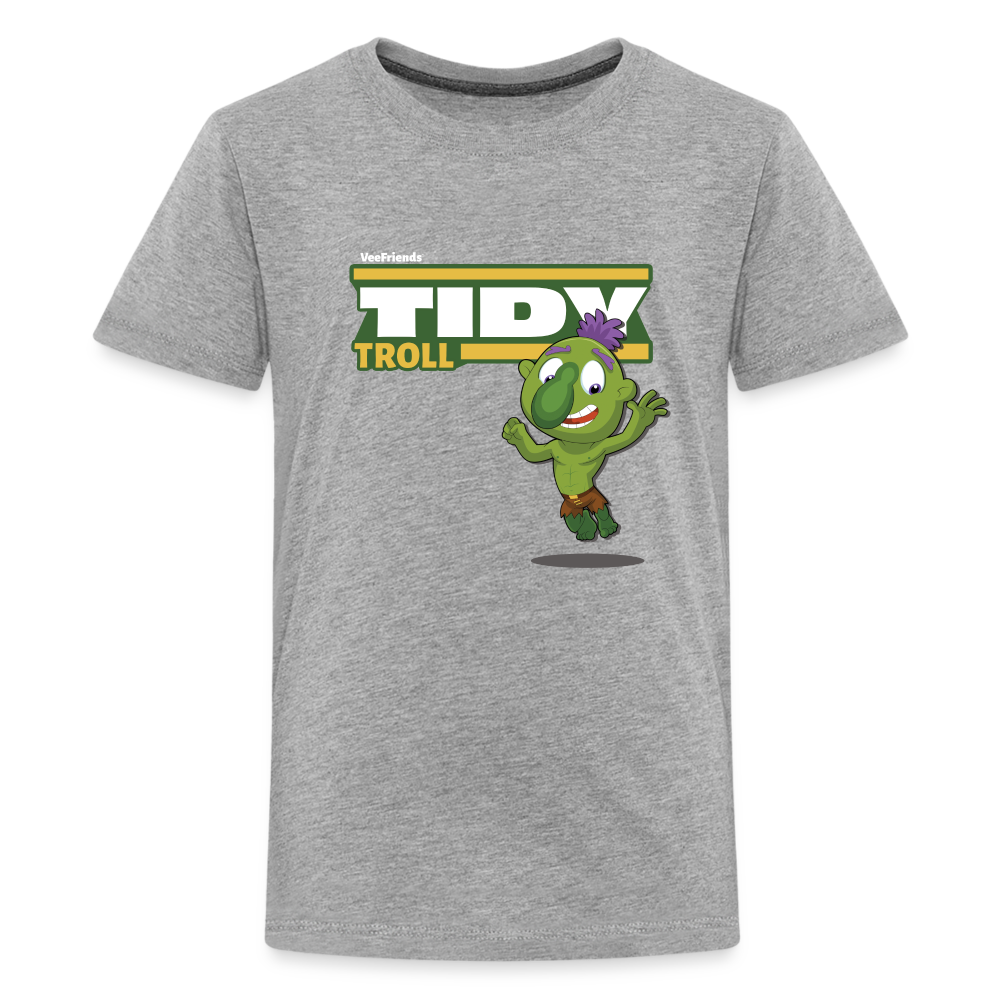 Tidy Troll Character Comfort Kids Tee - heather gray
