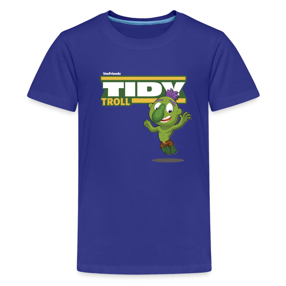 Tidy Troll Character Comfort Kids Tee - royal blue