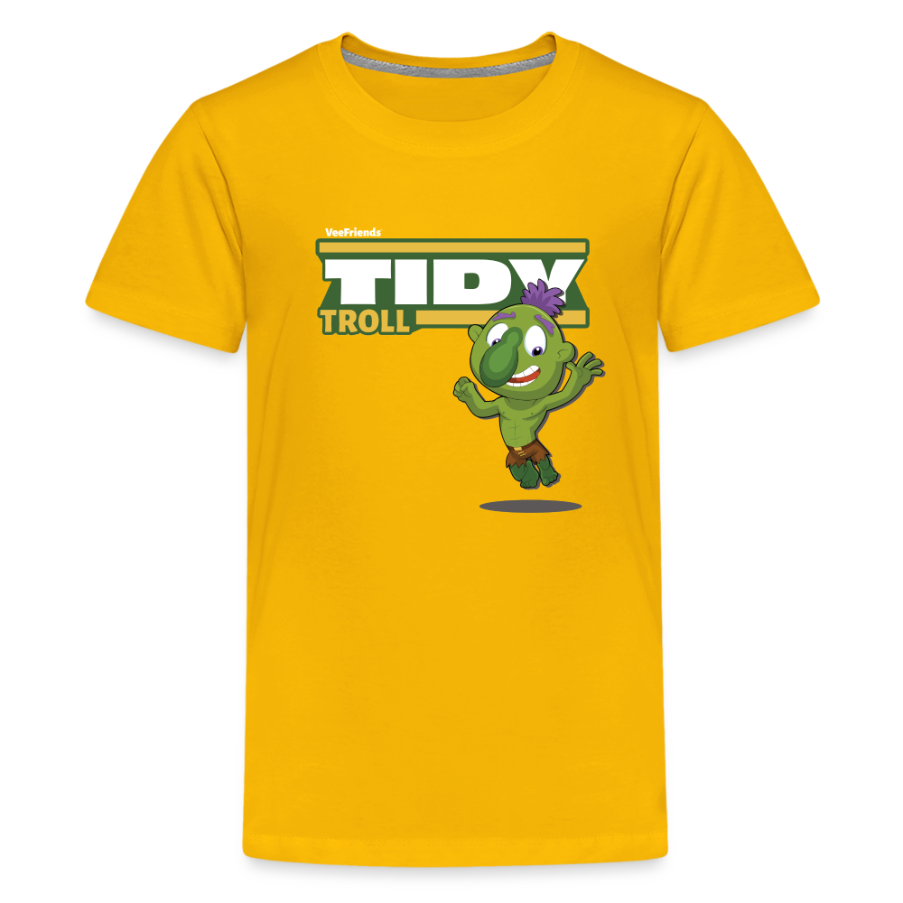 Tidy Troll Character Comfort Kids Tee - sun yellow