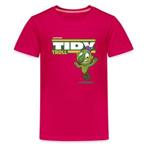Tidy Troll Character Comfort Kids Tee - dark pink