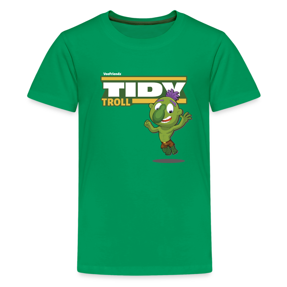 Tidy Troll Character Comfort Kids Tee - kelly green