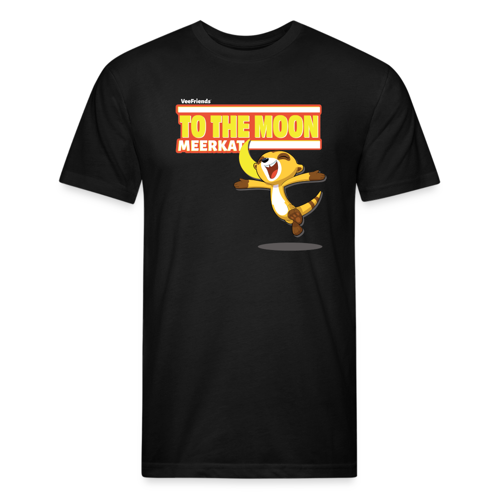 To The Moon Meerkat Character Comfort Adult Tee - black